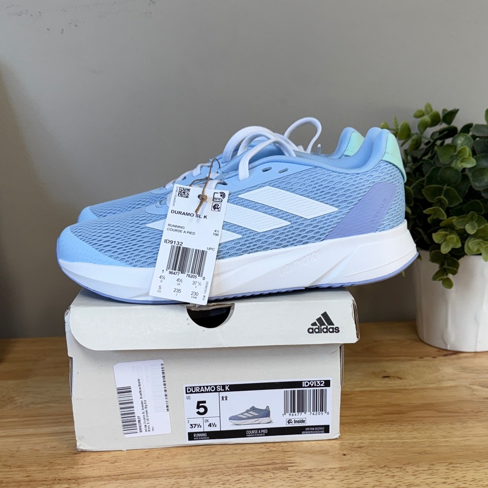 Adidas Unisex-Kids Duramo SL, Blue/White/Semi Flash Aqua, 5